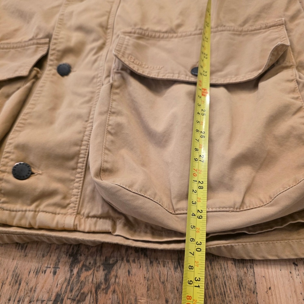 Vtg BARBOUR Men's L Washed Twill Trooper Field Jacket Tan Rugged Preppy‎ Utility - Picture 8 of 14